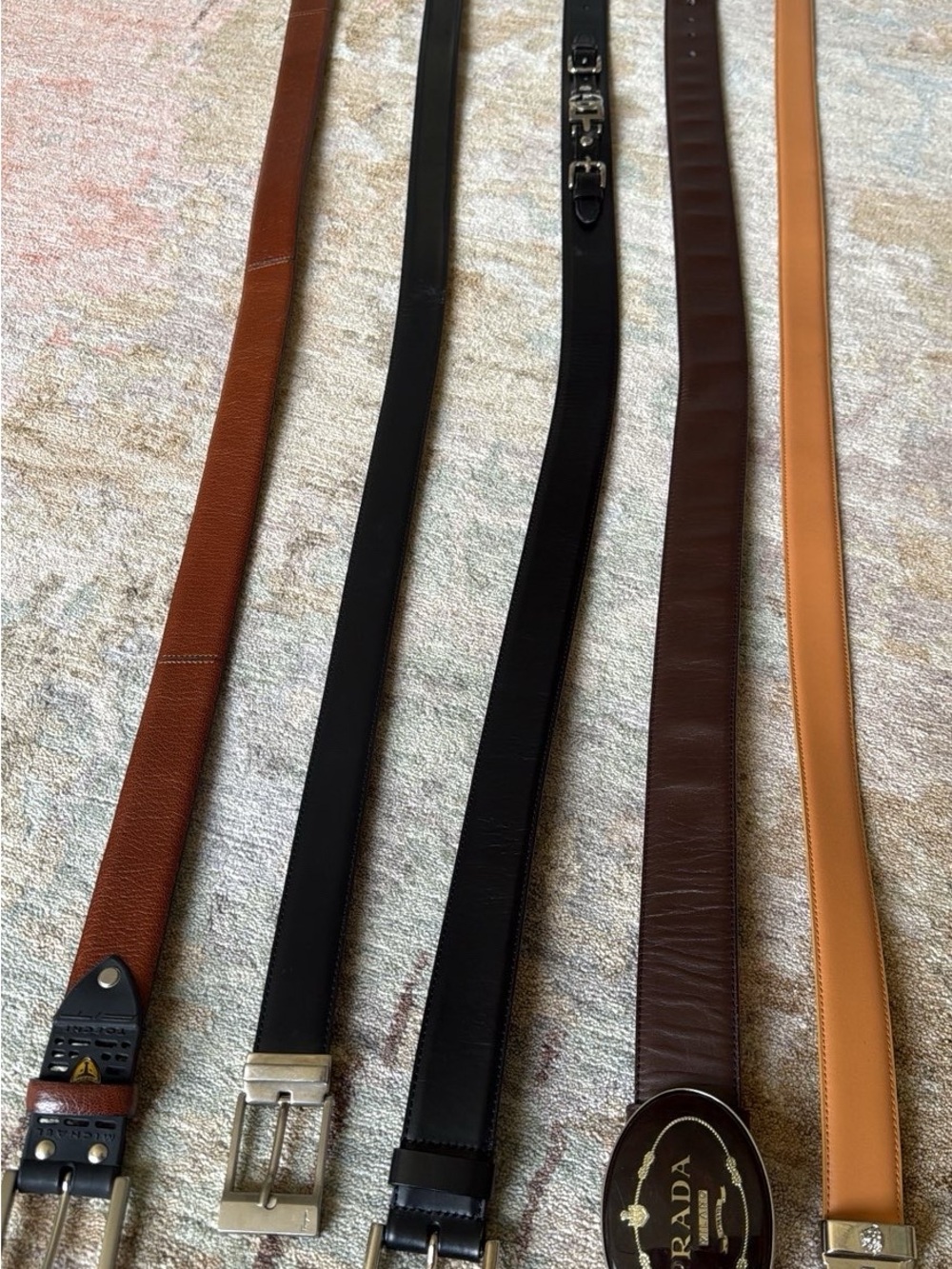 Men's Leather Belts Pack - Black, Brown, Tan, Cognac